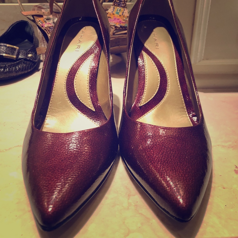 Glam burgundy/wine color heels